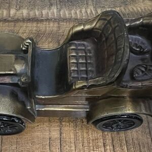 Heavy Vintage Brass Car Coin Bank